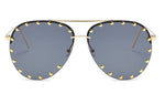 Ladies Metal Rivet Pilot Sunglasses