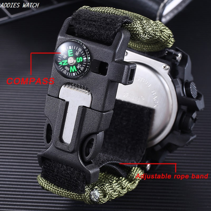 LED Military Sport Watch with Compass