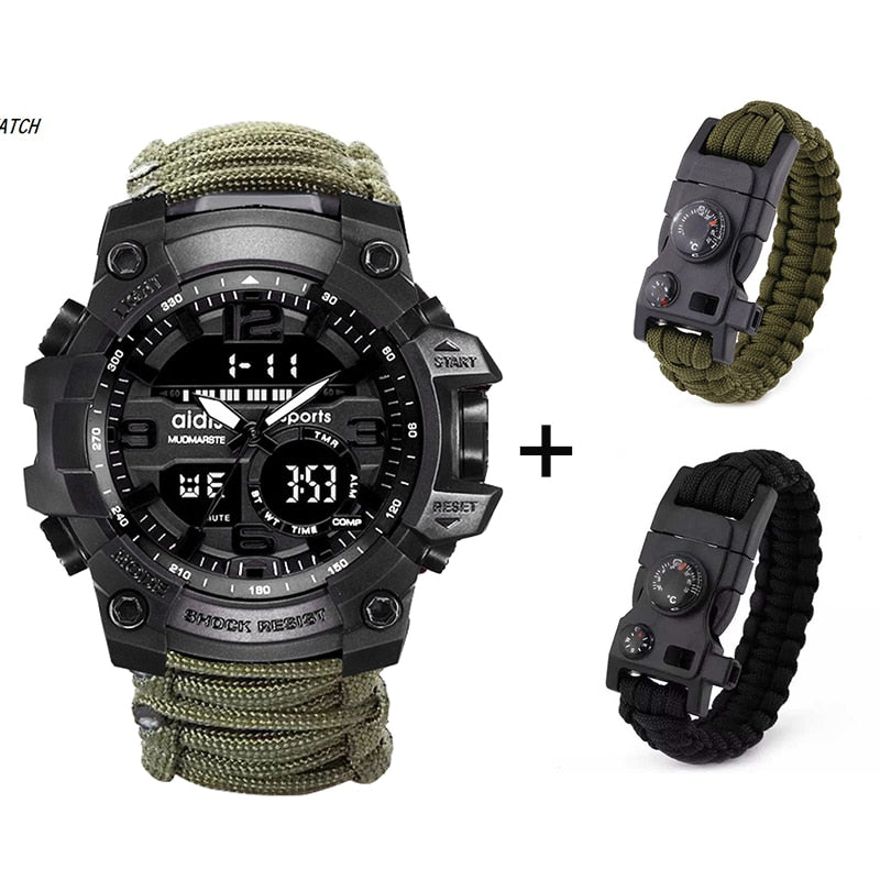 LED Military Sport Watch with Compass