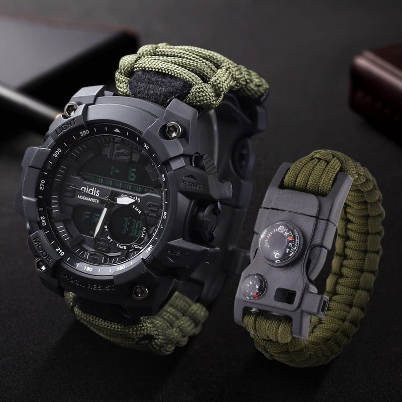 LED Military Sport Watch with Compass