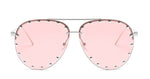 Ladies Metal Rivet Pilot Sunglasses