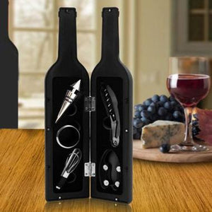 5 PIECE WINE BOTTLE DELUXE ACCESSORY GIFT SET