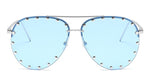 Ladies Metal Rivet Pilot Sunglasses