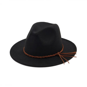 Flat Brim Wool Felt Hat